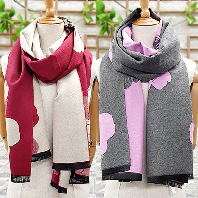 플라워 캐시미어 롱머플러