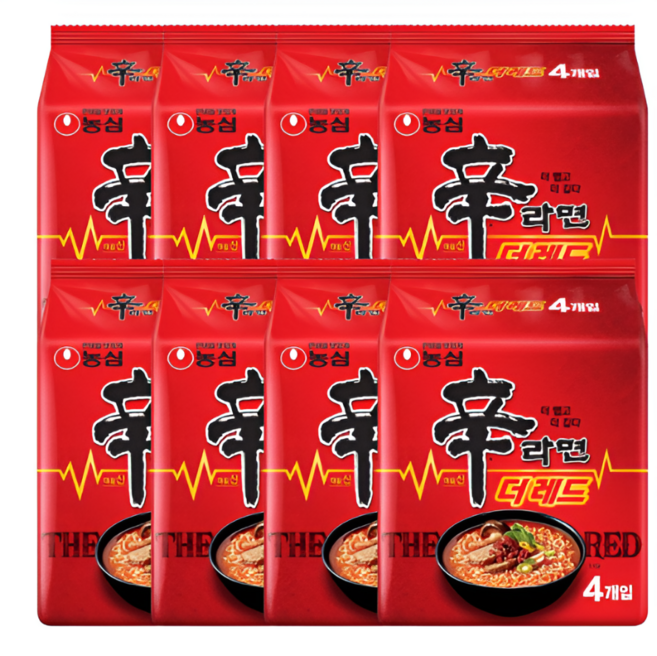 신라면 더레드 125g 4입(멀티팩) X8개(총32개), 1세트