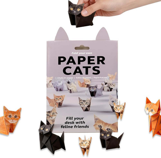 루베이 DIY 동물 종이모형 종이접기 수공제작 입체 장식 종이공예/취미 활동/게임, 1개, 고양이