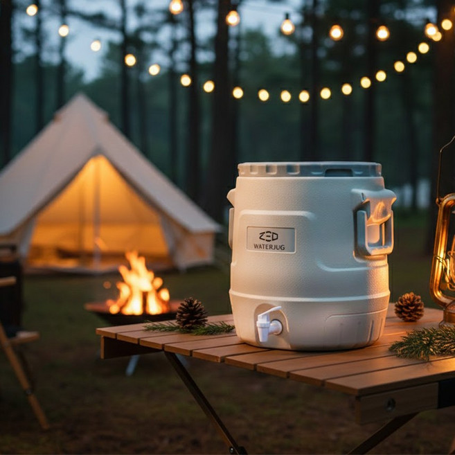 제드 워터저그 15리터 컵홀더 뚜껑 대용량 물통 보냉 유지 15L 아이보리, 1개