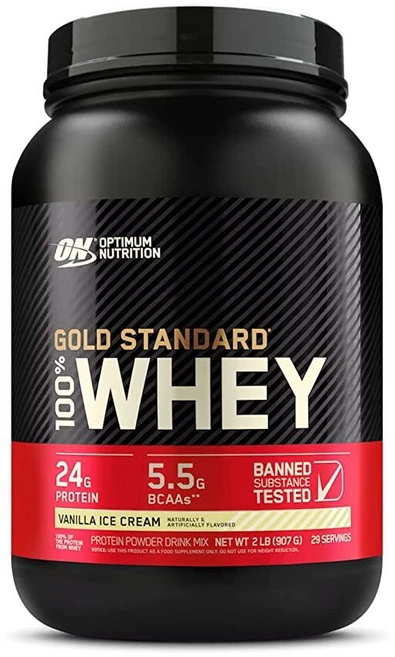 Optimum Nutrition 100% 유청 골드 스탠다드 바닐라 아이스크림 0.9kg(2파운드), Optimum nutrition Nutrition 10, 1개, 907g - 쿠팡