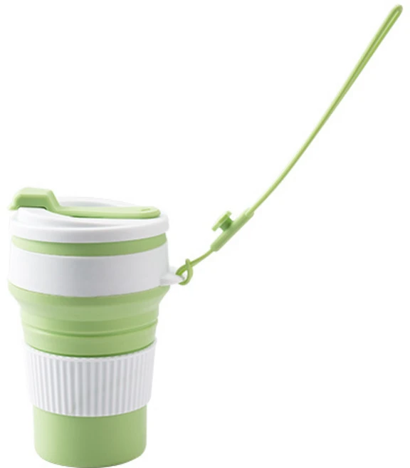 귀월미 실리콘 접이식 컵 휴대용 물컵 캠핑 여행용 가벼운 컵 350ml, 1개, 녹색 - 쿠팡
