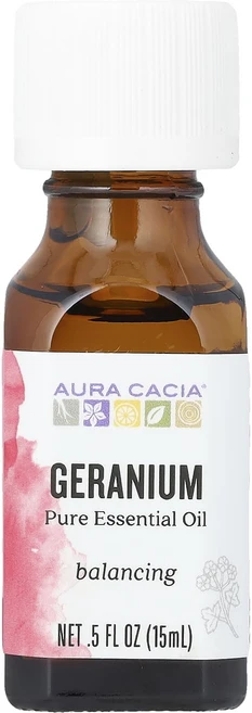 Aura Cacia 순수 에센셜 오일 제라늄 15ml(0.5fl oz), AuraCacia순수에센셜오일제라늄15ml05floz, 1개, 15ml - 쿠팡
