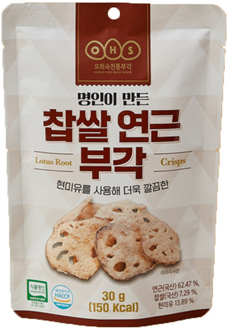 오희숙 전통부각 찹쌀 연근 부각, 30g, 4개