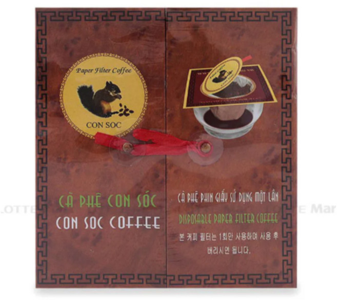 베트남 Con Soc 콘삭 다람쥐 커피 갈색 종이 필터커피 10g x 20개입 드립백커피 다낭 나트랑 롯데마트, 1개