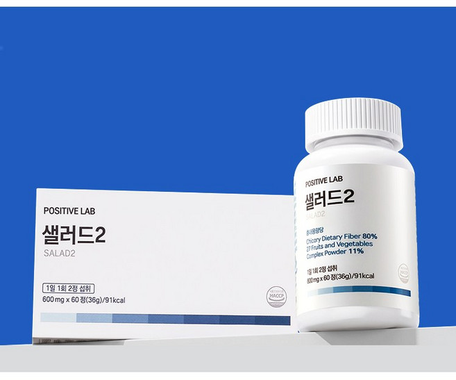 파지티브랩 샐러드2 오리진 코어 식이섬유, 12개, 60정