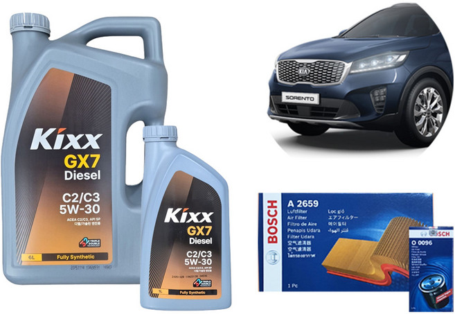 올뉴쏘렌토 더뉴쏘렌토 디젤 킥스 합성엔진오일 세트, 1개