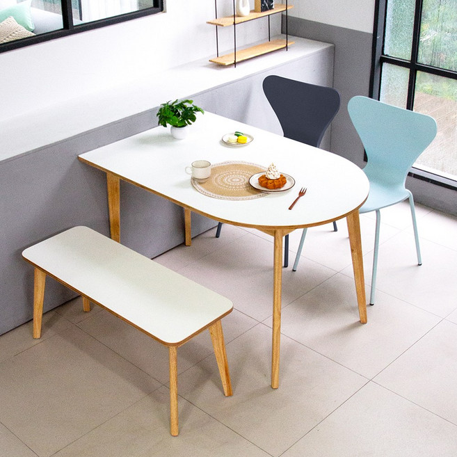 크림우드 반원형 1200x800 밀키 950 벤치 비너스 4인 세트 카페 인테리어, 선택:그레이