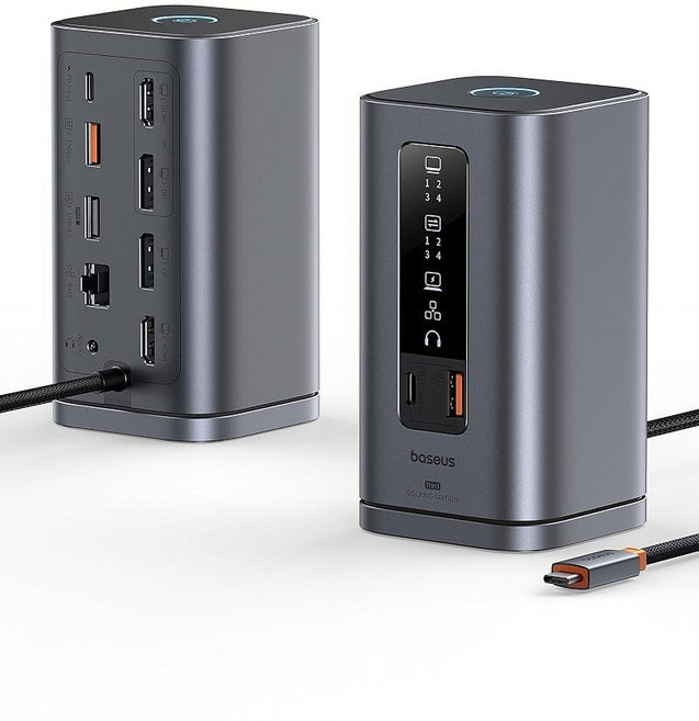 Baseus 도킹 스테이션 Spacemate(윈도우) 트리플 디스플레이 11 in 1 4K@60Hz HDMI&DP 10Gbps USB A/C 포트 기가비트 이더넷 3., 135560 Baseus 도킹 스테이션, Spacema