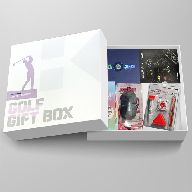 추석 선물세트 골프용품 랜덤박스 (볼마커 LED골프티 드라이버티 공파우치 릴타올), 1개, 화이트