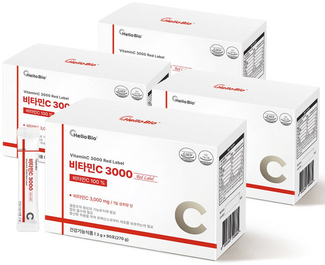 헬로바이오 맥스 비타민C 3000 레드라벨, 4개, 270g