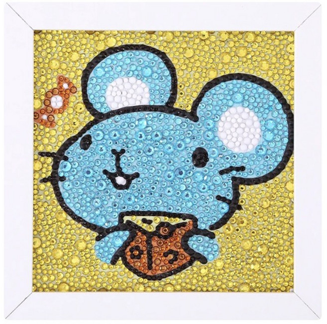 보석십자수 액자 세트 동물캐릭터 액자형 17종(택1), 1개, 01-쥐
