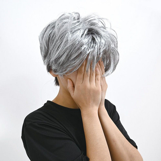 (할아버지가발) 남성 중년 공연 코스프레 할로윈 파티, 상세페이지 참조, 1개