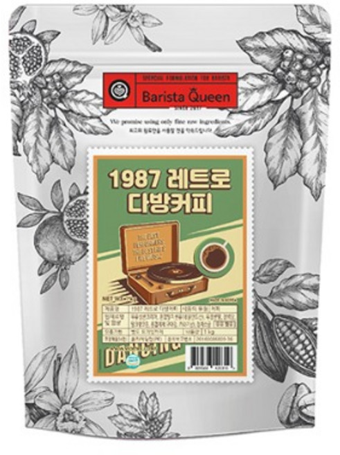 바리스타퀸 1987 레트로 다방커피 파우더, 1kg, 1개입, 2개