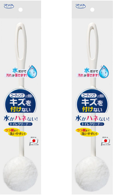 비쿠리프레쉬 코팅한 변기에도 흠집없이 화장실 청소솔 레귤러, 화이트, 2개