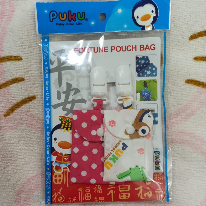 PUKU藍色企鵝 福氣滿點平安袋(2入裝) 可愛造型平安符袋 守護健康 祈福納喜, 1個