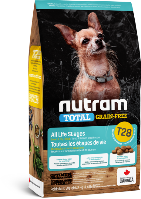 Nutram T28 無穀全能系列 迷你犬 挑嘴小顆粒 乾飼料, 1袋, 2kg
