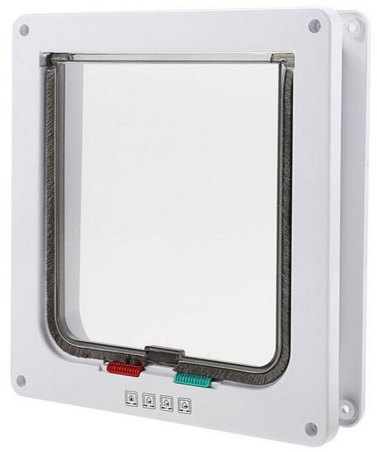 애완동물 안전문 자유 출입 고양이 펫도어 반려동물 출입문 ZZQ, 1개, 화이트