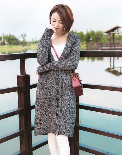 鈕扣開襟羊毛衫