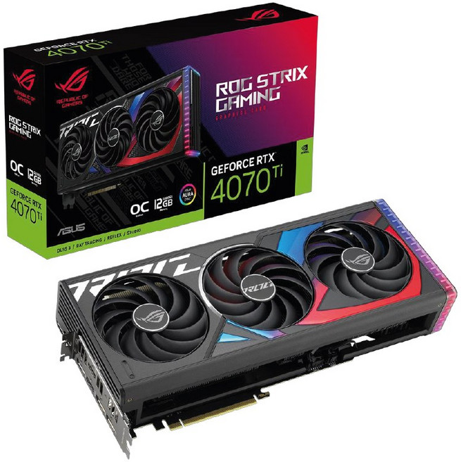 에이수스 ROG STRIX 지포스 RTX 4070 Ti O12G GAMING OC D6X 12GB, ROG-STRIX-RTX4070TI-O12G