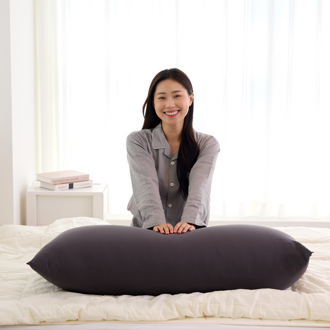 끌어안기 딱 좋은 크림 대형 바디필로우 방수형, 미드나잇 그레이