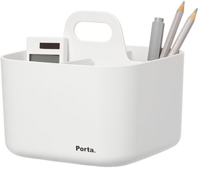 다용도 손잡이 바구니 정리 보관함 포르타 비타, 아이보리, 1개