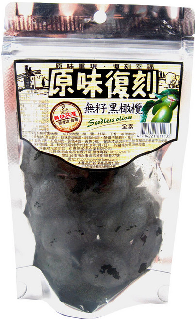 原味復刻 無籽黑橄欖, 1個, 無籽黑橄欖140g, 140g