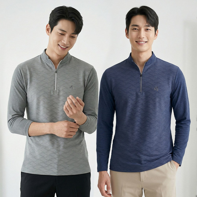 <김영주골프> (1+1) 남성 소로나 긴팔 집업 티셔츠_올웨이즈