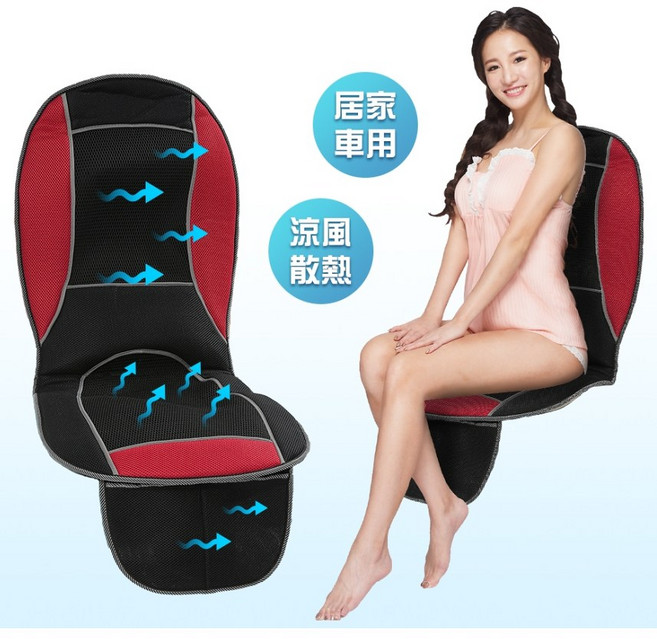 【健身大師】車用/家用 通風散熱按摩坐墊 - 正廠保固, 1個