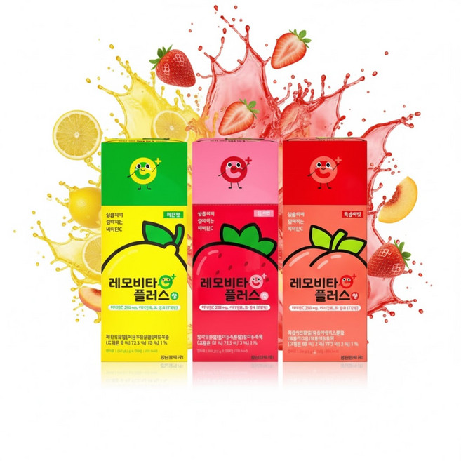 경남제약 레모비타플러스정 3가지맛 120정 200mg 비타민, 3개