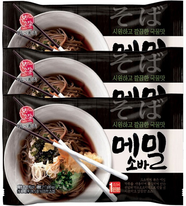 본고장 메밀소바 냉모밀 211.7g 1인분 묶음 3개