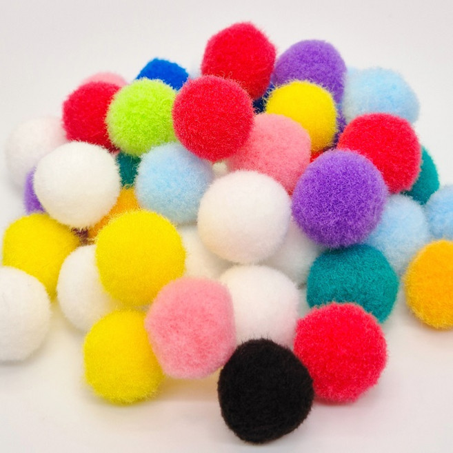 고래아트 국산 20mm 폼폼이 뿅뿅이 고탄력 대용량, 100개, 혼합색