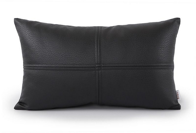 ZCBV소파가죽쿠션 직사각 베개 솜포함 북유럽 쇼파 디자인ZCBV, B. 블랙