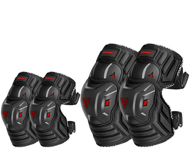 알나인 CE레벨2 오토바이 무릎 팔꿈치 보호대 세트 MDL1029C, 1개, 레드