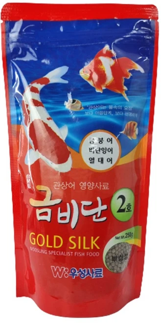 우성사료 금비단 2호 금붕어/비단잉어/열대어/부상/물고기사료, 250g, 1개 - 쿠팡