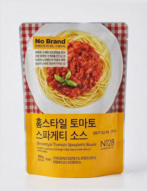 노브랜드 홈스타일 토마토 스파게티 소스, 2개, 400g