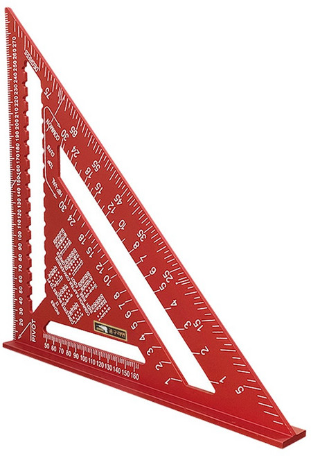 공구라면 ( 09RM ) 목공 제도용 알루미늄 삼각자 직각자, 300mm, 1개, 레드