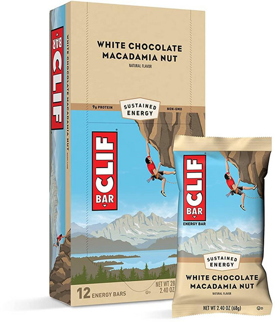 CLIF BAR S - 에너지 바 - 화이트 초콜릿 마카다미아 너트 맛 - 유기농 귀리로 제작 - 식물 기반 식품 - 채식주의자 - 코셔 (68g(2.4온스) 단백질 바 12, 클리프바 CLIF BAR S - 에너지 바 화이트 초콜, 68g, 1개