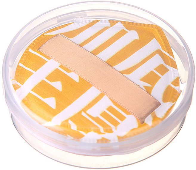 쿠션퍼프 메이크업 스펀지 에어쿠션 물방울 퍼프 케이스 밀착 쿠션, 옐로우, 4개