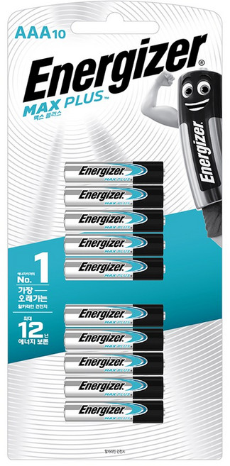 에너자이저 맥스플러스 건전지 AAA 10입, 10개입, 1개