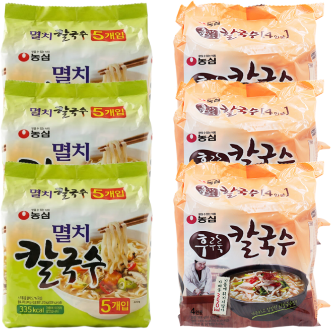 농심 건면 칼국수 반반 세트 (멸치칼국수15 + 후루룩칼국수12)