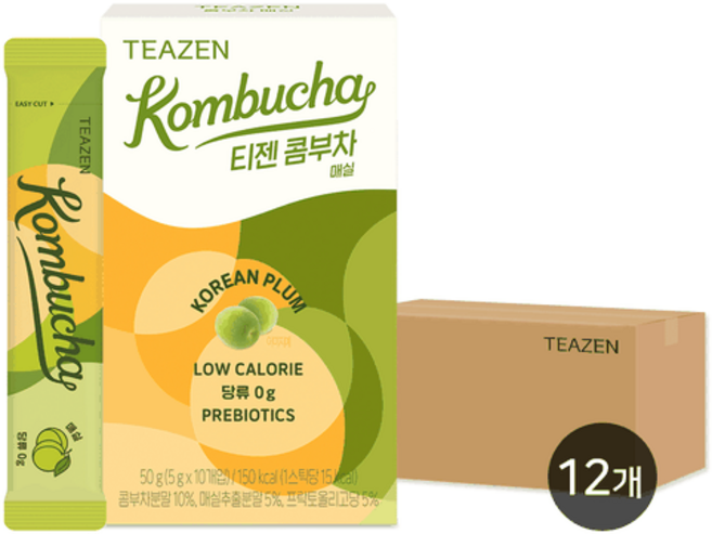 콤부차 매실 10스틱X12박스 (1카톤), 5g, 10개입, 12개