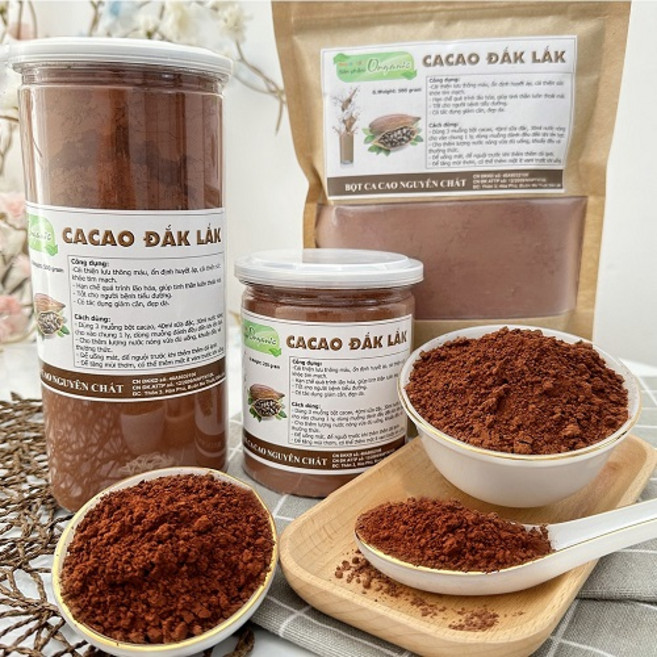 베트남 닥락 깨끗한 카카오 무가당 무설탕 코코아 초콜릿 파우더 분말 (지퍼백) 500g, 1개, 1개입