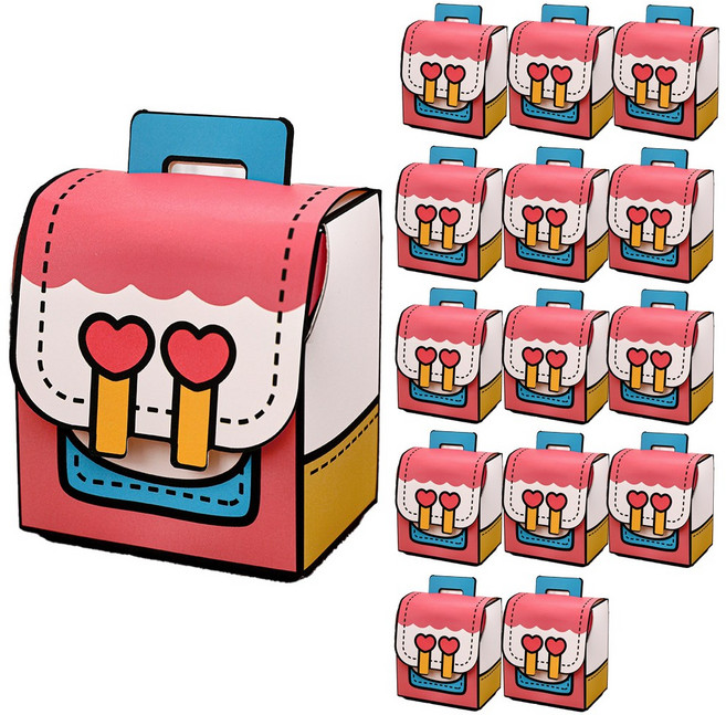 책가방 선물 포장 상자 봉투 박스, 15개, 핑크