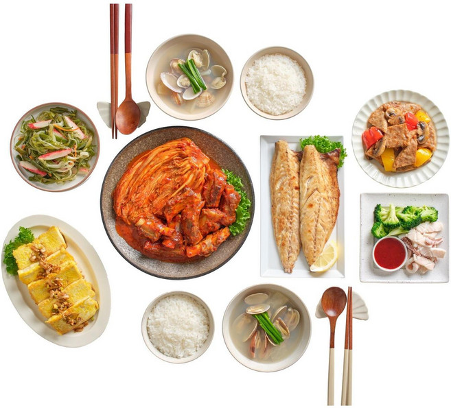 [감동키친] 순살 고등어 반찬세트 정기배송(국+요리+반찬4종+고등어1팩) 신선한 프리미엄 균형 건강식단, 2.7kg, 4세트