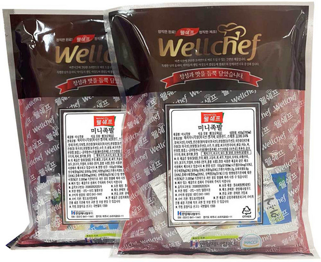웰쉐프 미니족발400g 2개 바로먹는 냉장제품 새우젓 와사비포함, 400g