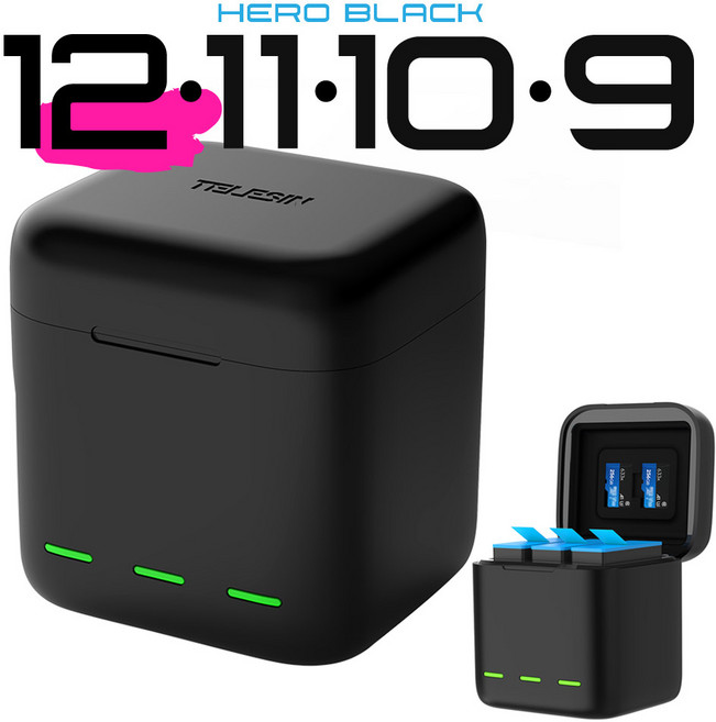 고프로 히어로12 11 10 9 충전기 트리플 큐브형 텔신 정식수입정품, 큐브충전기 본품, 1개