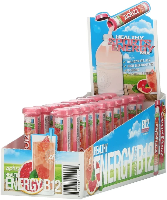 Zipfizz 헬시스포츠 에너지 믹스 비타민B12 함유 핑크 그레이프프루트 튜브 20개입 11g 0.39oz, 1박스, 20회분 - 쿠팡