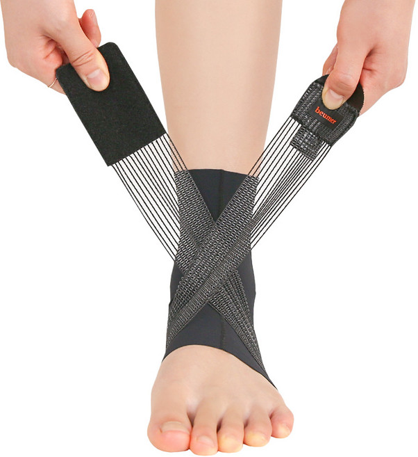 [물리치료사 자문개발] 브메르 1mm 에어스트랩 인체공학 발목보호대, 블랙, 2개