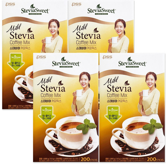 펄세스 마일드 스테비아 커피믹스, 4개, 200개입